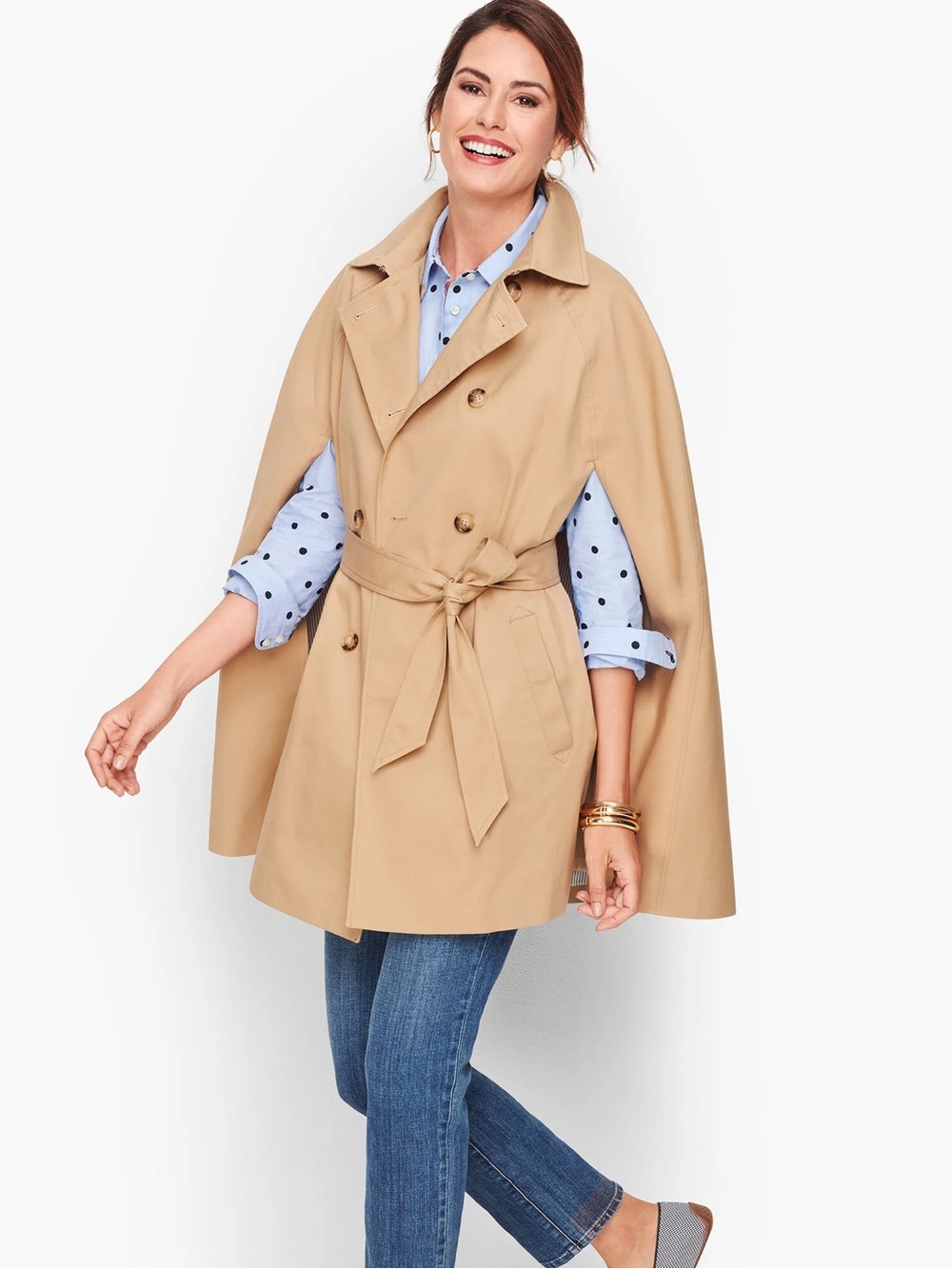 Talbots Plus 3X NWT Belted Trench Cape
